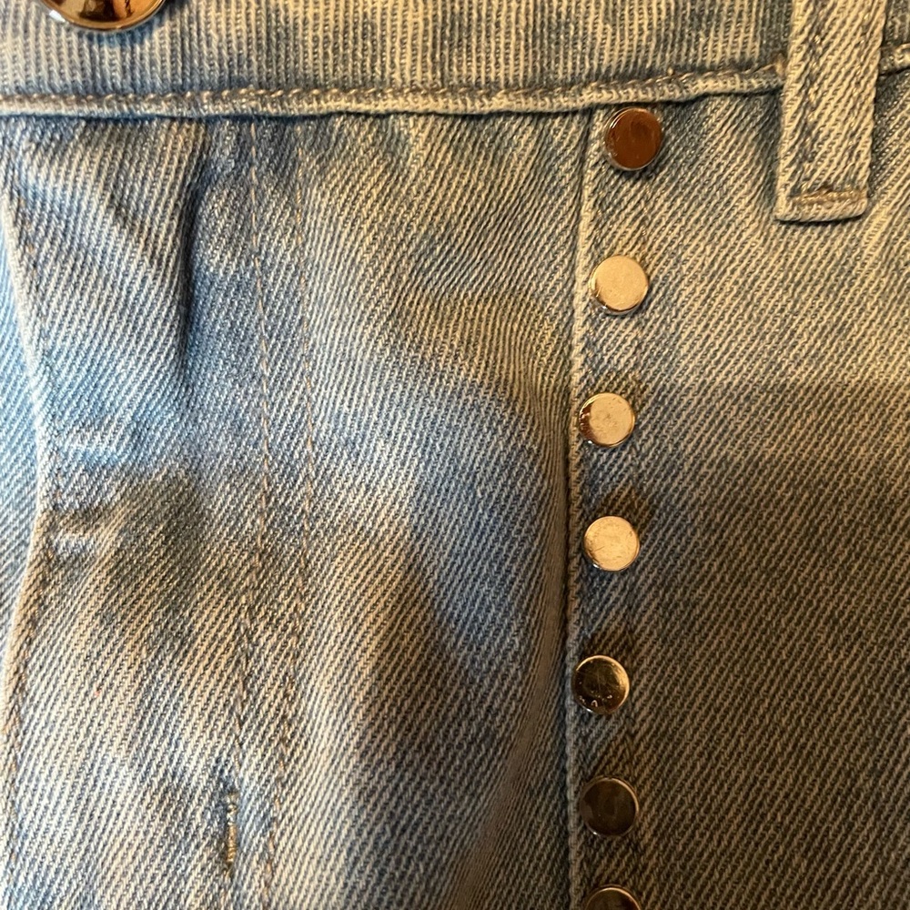Gracia Blue Jean Shorts with Studded Detail Size M - Picture 4 of 5